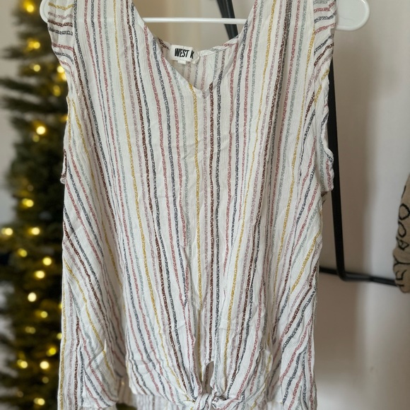 West K Tops - BOGO: West Women's Multicolor Striped Blouse